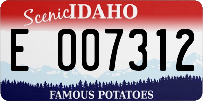 ID license plate E007312