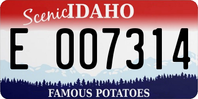 ID license plate E007314