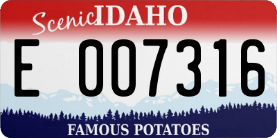 ID license plate E007316