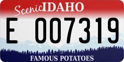 ID license plate E007319