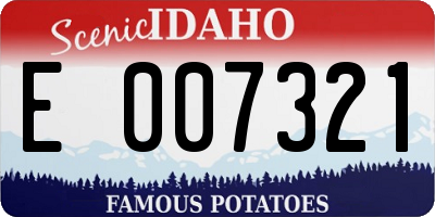 ID license plate E007321