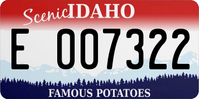 ID license plate E007322