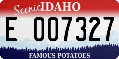 ID license plate E007327