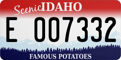 ID license plate E007332