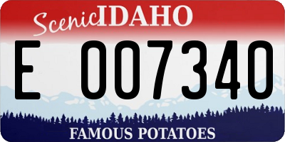 ID license plate E007340