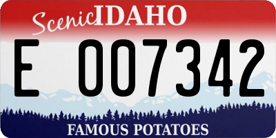 ID license plate E007342