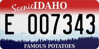 ID license plate E007343