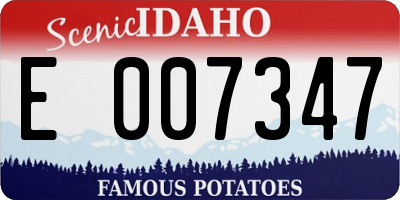 ID license plate E007347