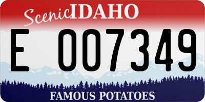 ID license plate E007349