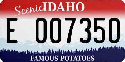 ID license plate E007350