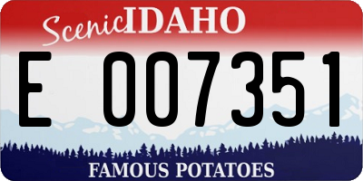 ID license plate E007351