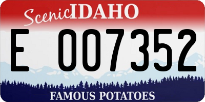 ID license plate E007352