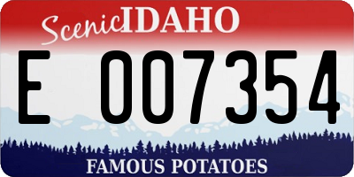 ID license plate E007354