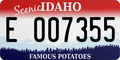 ID license plate E007355