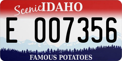 ID license plate E007356