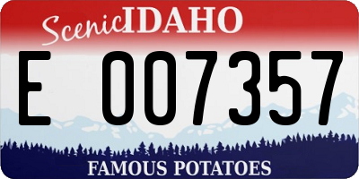 ID license plate E007357