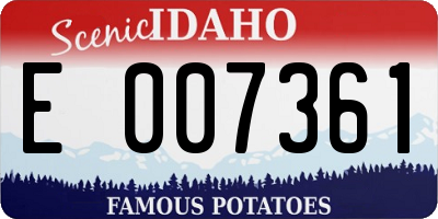 ID license plate E007361