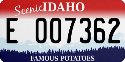 ID license plate E007362