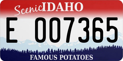 ID license plate E007365