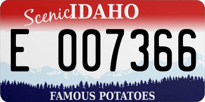 ID license plate E007366