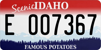 ID license plate E007367