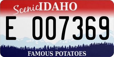 ID license plate E007369