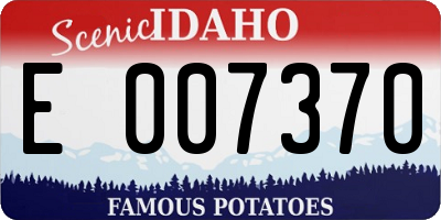 ID license plate E007370
