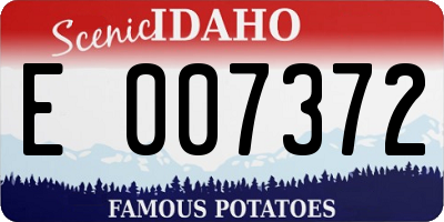 ID license plate E007372