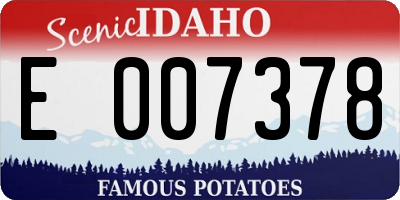 ID license plate E007378