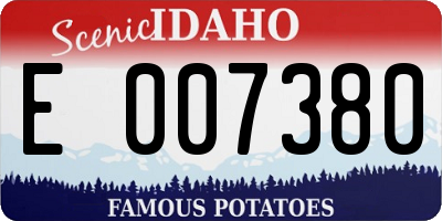 ID license plate E007380