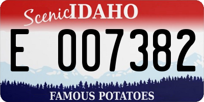 ID license plate E007382