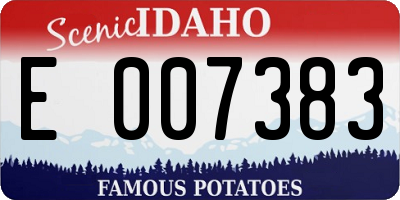 ID license plate E007383