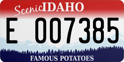 ID license plate E007385