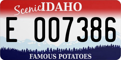 ID license plate E007386