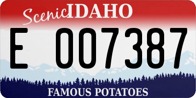 ID license plate E007387