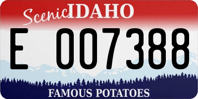 ID license plate E007388