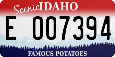 ID license plate E007394