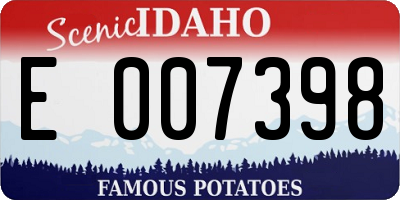 ID license plate E007398