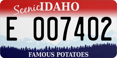 ID license plate E007402