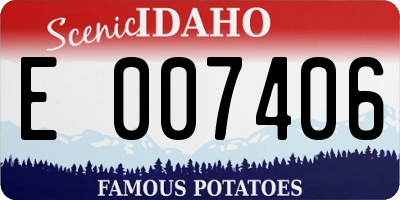 ID license plate E007406