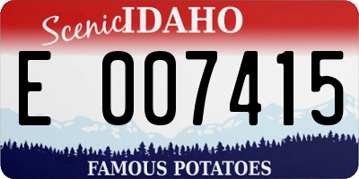ID license plate E007415