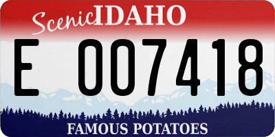 ID license plate E007418