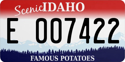ID license plate E007422