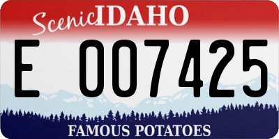 ID license plate E007425