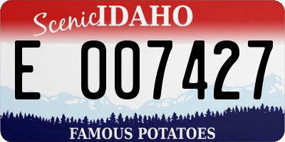 ID license plate E007427