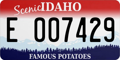 ID license plate E007429