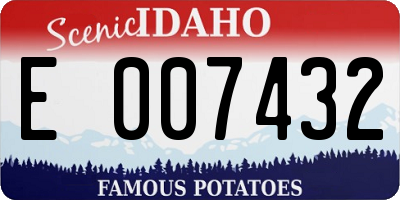 ID license plate E007432