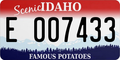 ID license plate E007433
