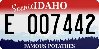 ID license plate E007442