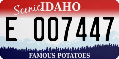 ID license plate E007447